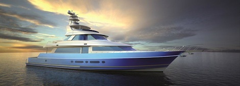 Image for article Blue glass created to match yacht's hull